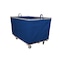 Steele Canvas Basket 24 BU Permanent Truck Blue Vinyl w/Grey Vinyl - 3in Casters 9224VBLUVGRYW3 - alternate 1